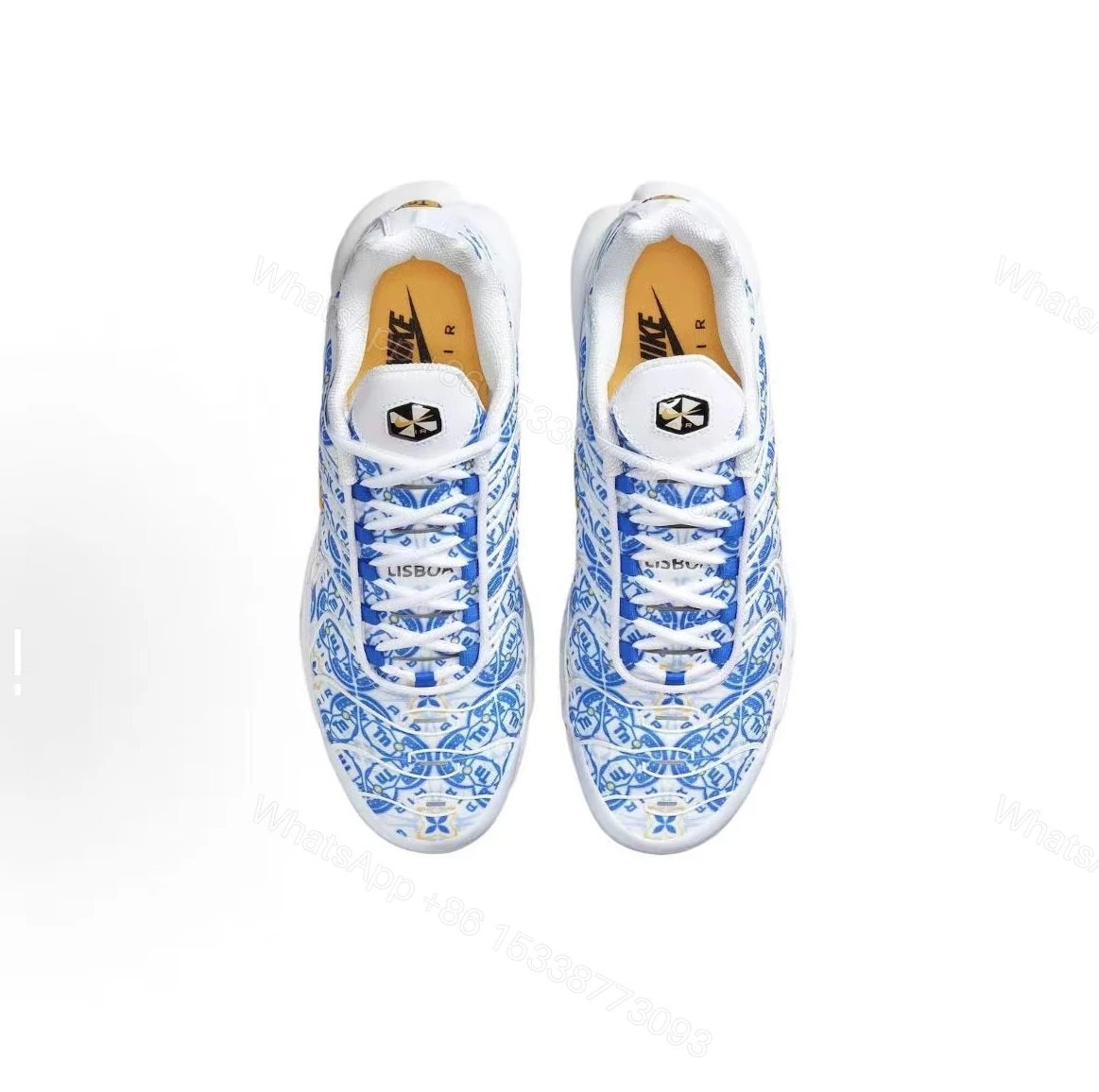 View 3 of Nike Air Max Plus Blue and white pattern