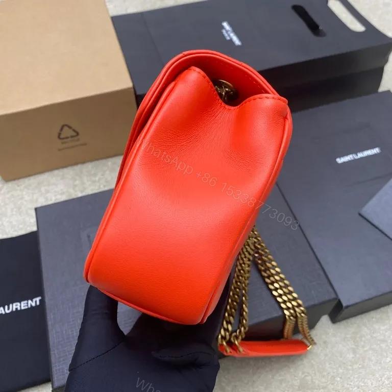 View 9 of Coral YSL Quilted Flap Bag: Luxe Everyday Statement
