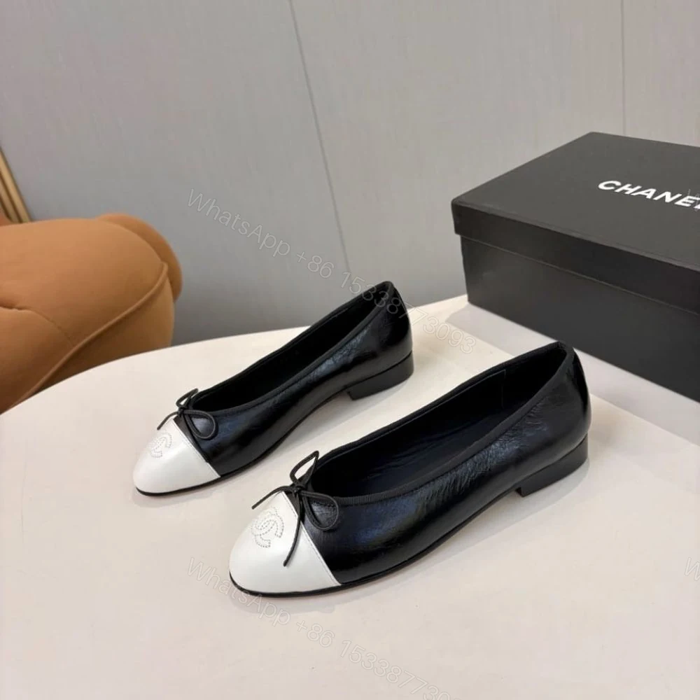 View 6 of Chanel Ballet Flats Black And White