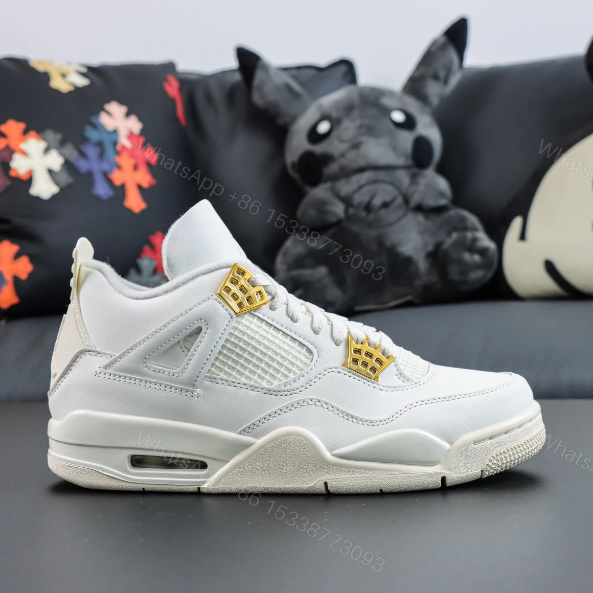View 2 of Air Jordan 4 Metallic Gold Reps