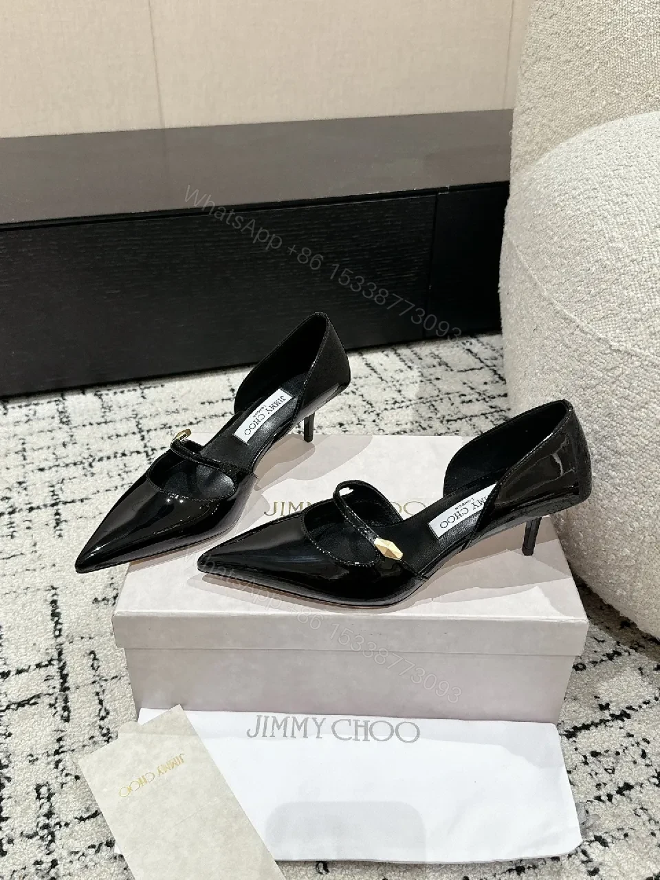 View 3 of Chic Patent Slingback Heel of Fancy Pointed Toe