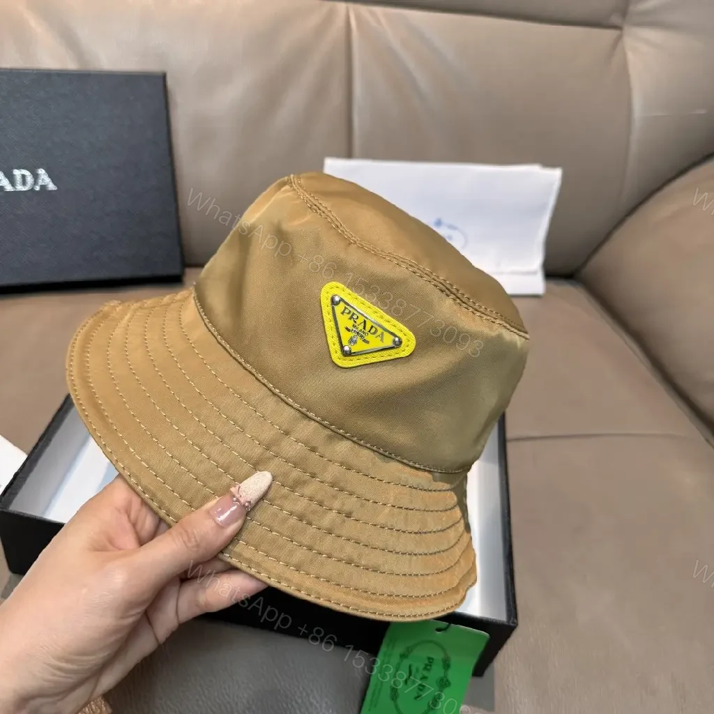 View 4 of Khaki Cotton-Twill Bucket Hat: Lightweight, Luxe Block-Logo Patch