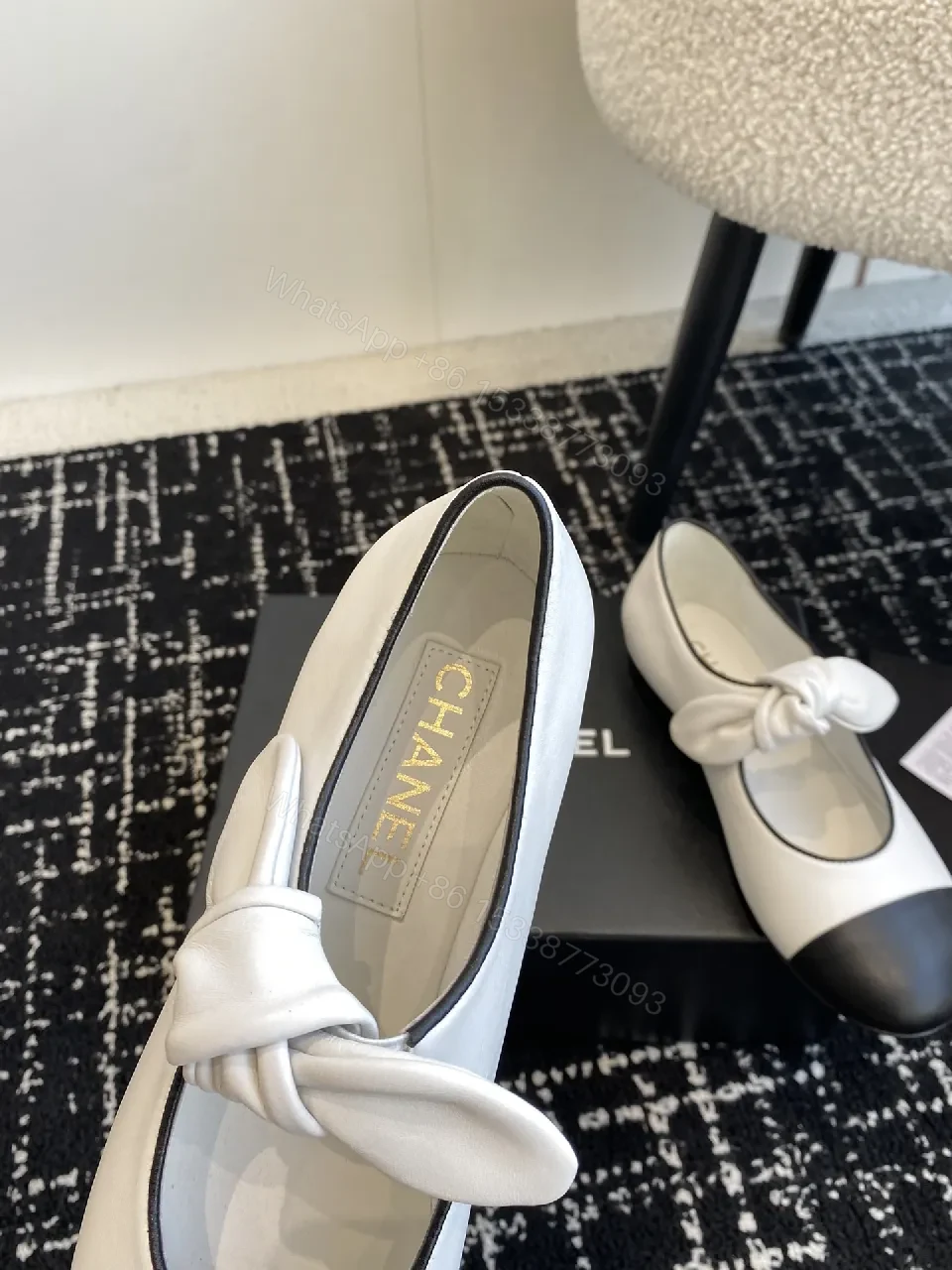 View 8 of Two-Tone Knot Ballet Flats - Comfort Luxe Everydaywear