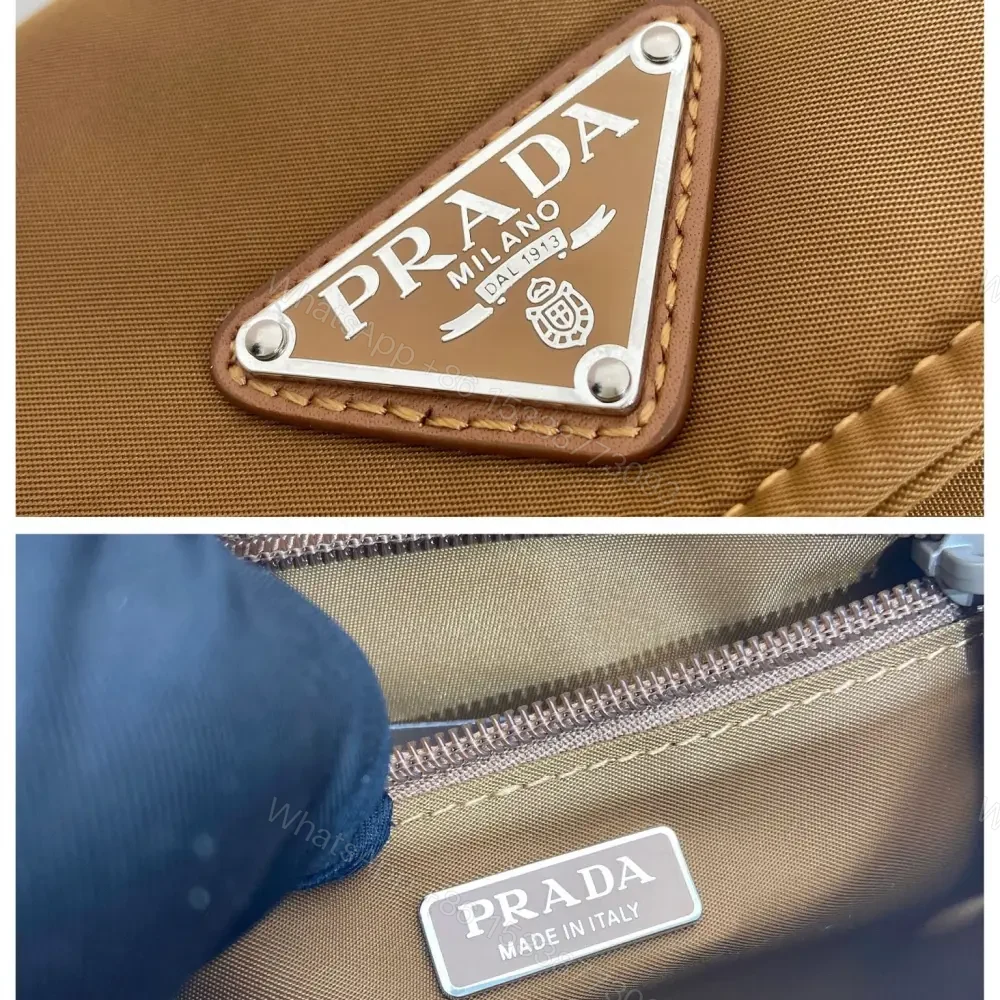 View 9 of 高仿Prada*RE-Nylon系列1BD313尼龍郵差包棕色小號免檢版