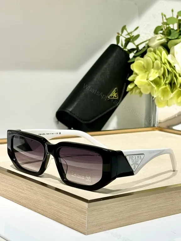 View 6 of Bold Two-Tone Prada-Style Sunglasses: UV400, Cat-Eye, Durable