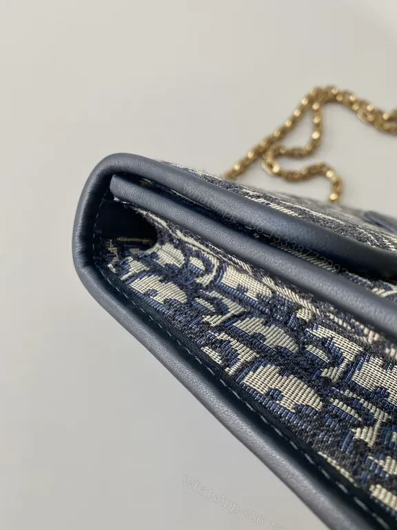 View 6 of Black Jacquard Mini Satchel: Dior-Inspired with Gold DIOR Lock