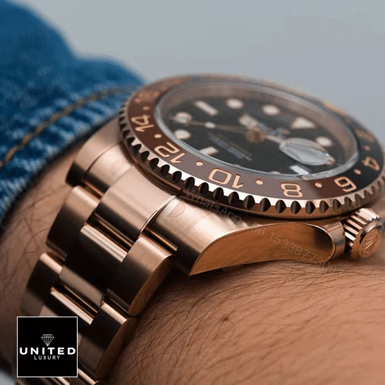View 5 of Rolex GMT-Master II 126715CHNR-0001 Rose Gold Automatic Black Dial Oyster Replica