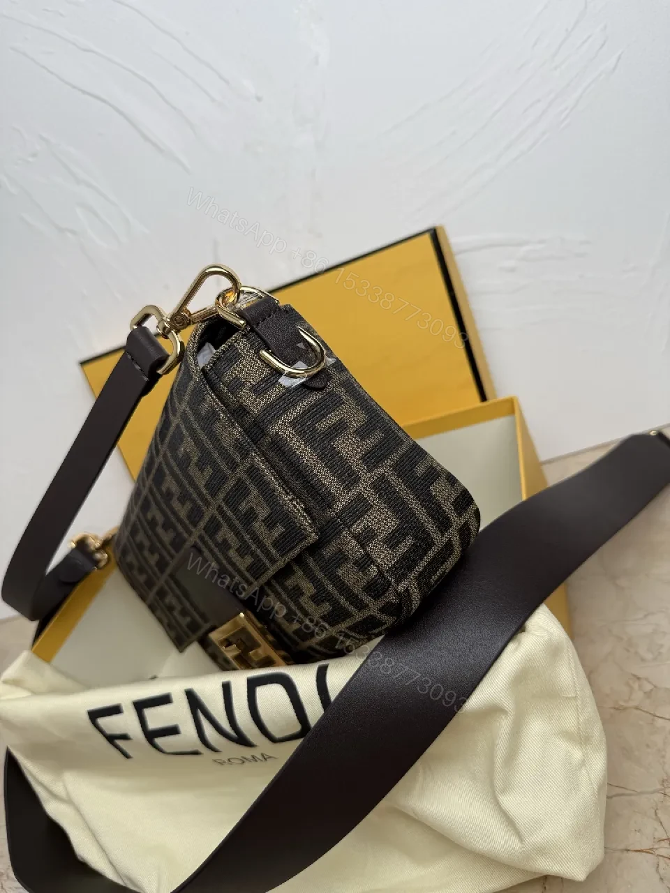 View 2 of Structured Logo Crossbody with Luxe Hardware - Monogram Canvas Bag
