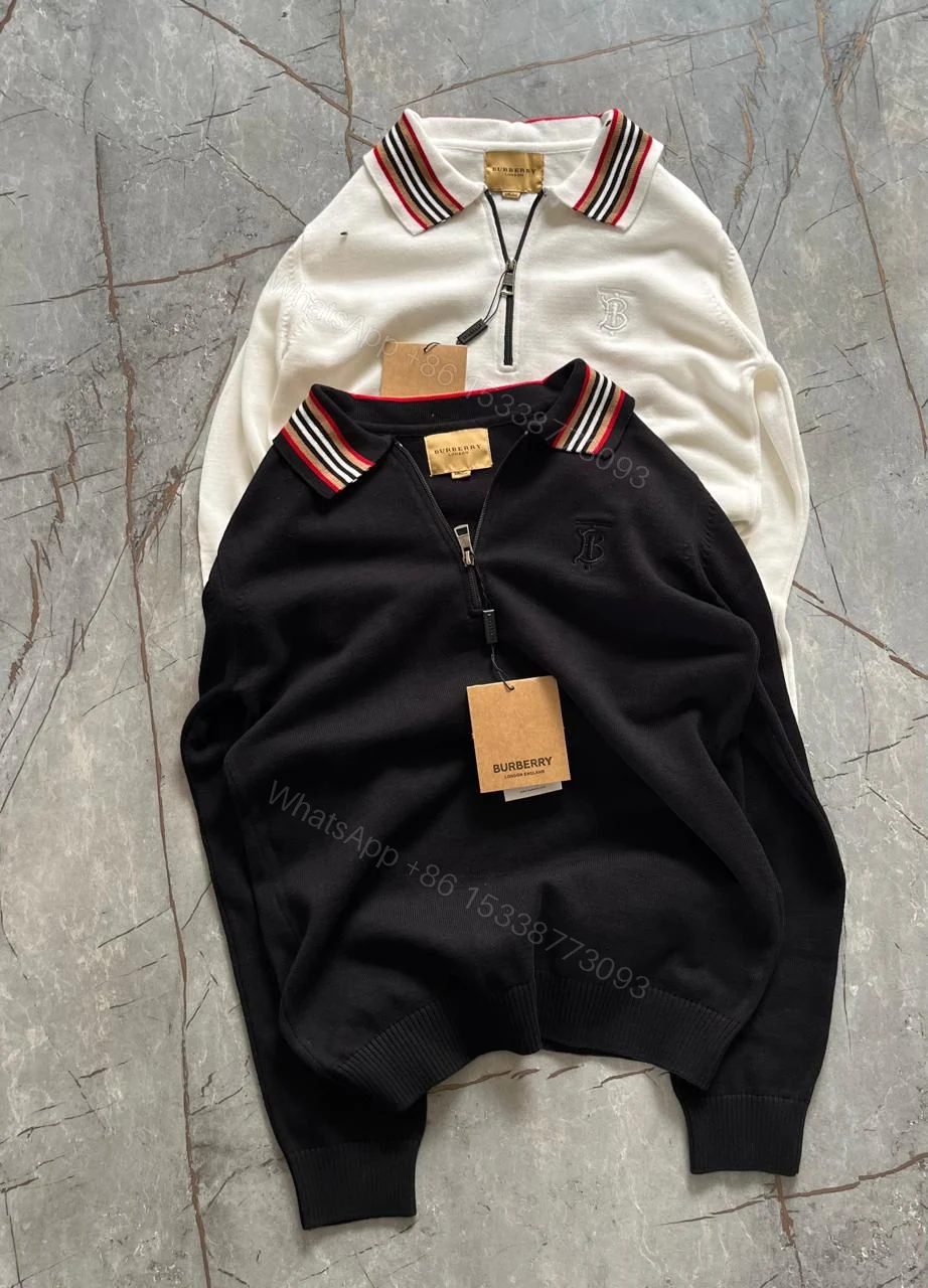 View 2 of FIRST COPY BURBERRY EXCLUSIVE HALF ZIP KNITTED SWEATERS