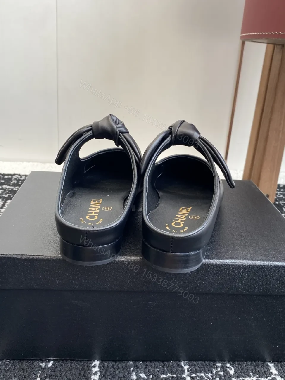View 6 of Black Leather Knot Mule — Sophisticated Everyday Luxury