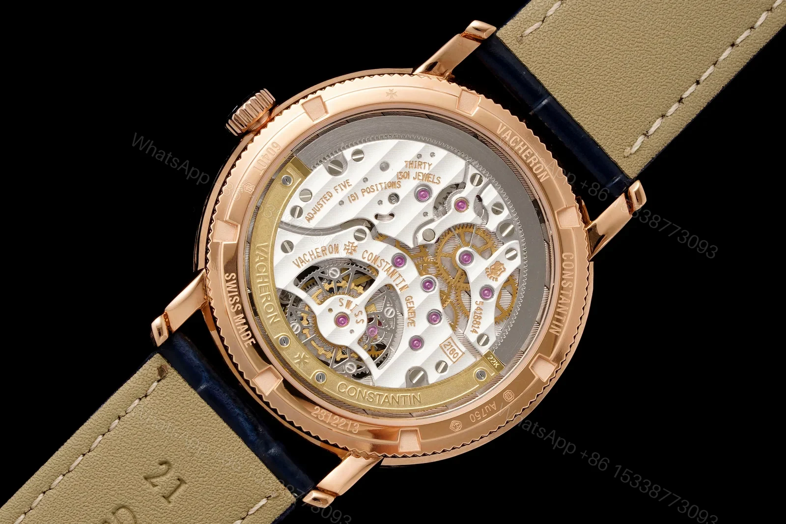 View 9 of Vacheron Constantin Traditionnelle Tourbillon Phoenix and the Dragon Pink Gold Blue Dial 6040T/000R-B960
