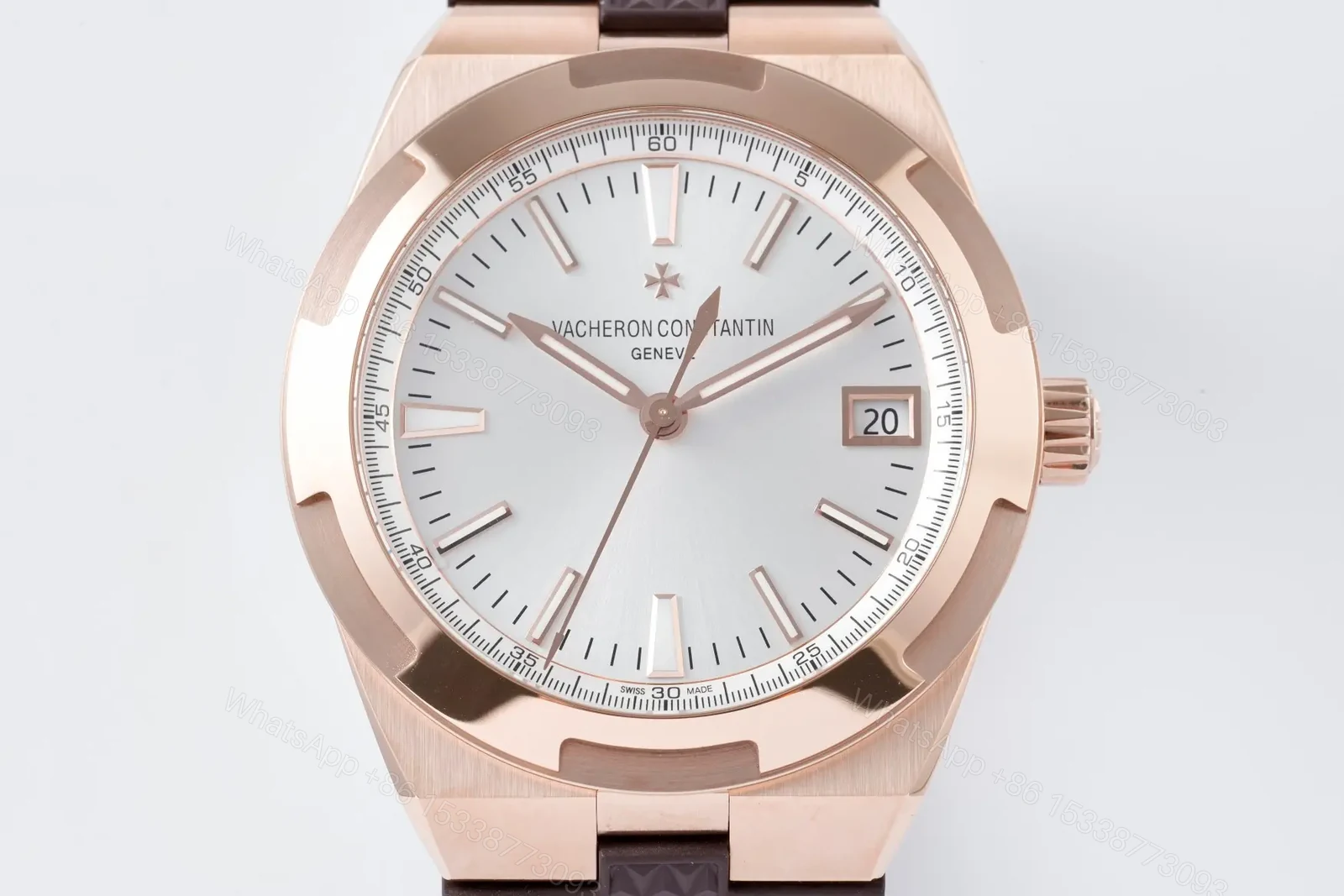 View 2 of GS Factory Vacheron Constantin Overseas 4500V Series Rose Gold Watch with Brown Rubber Strap – 41mm, Automatic, Date Display, Geneva Seal Certified