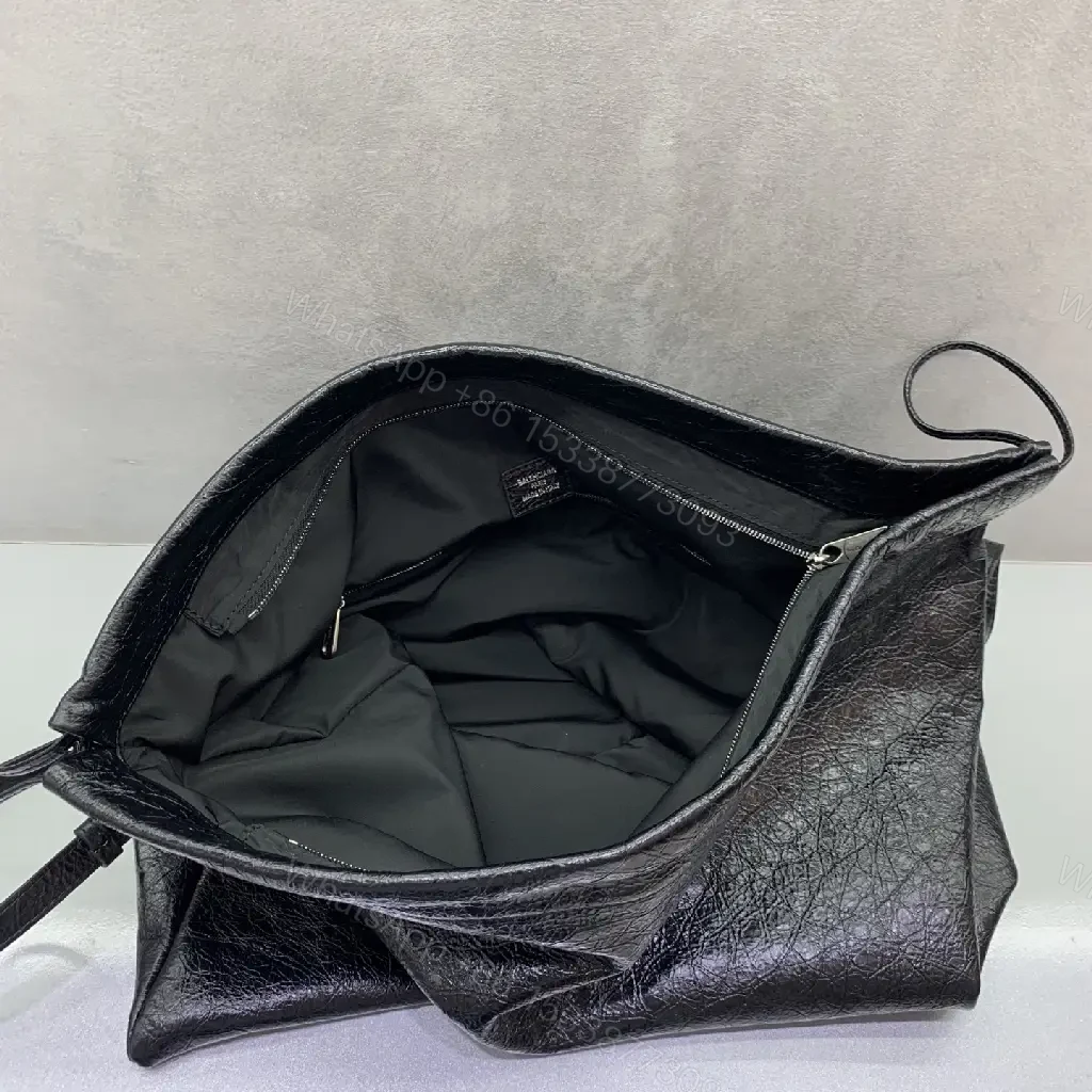 View 4 of Crinkled Leather Tote: Luxe, Quiet, Everyday Carryall
