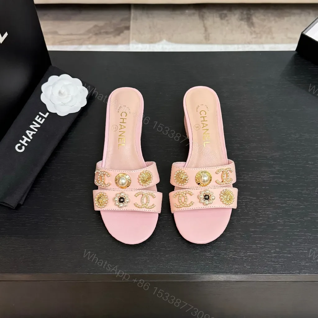 View 3 of Soft Pink Satin Embellished Slip-On Heels: Elevated Glam Slide