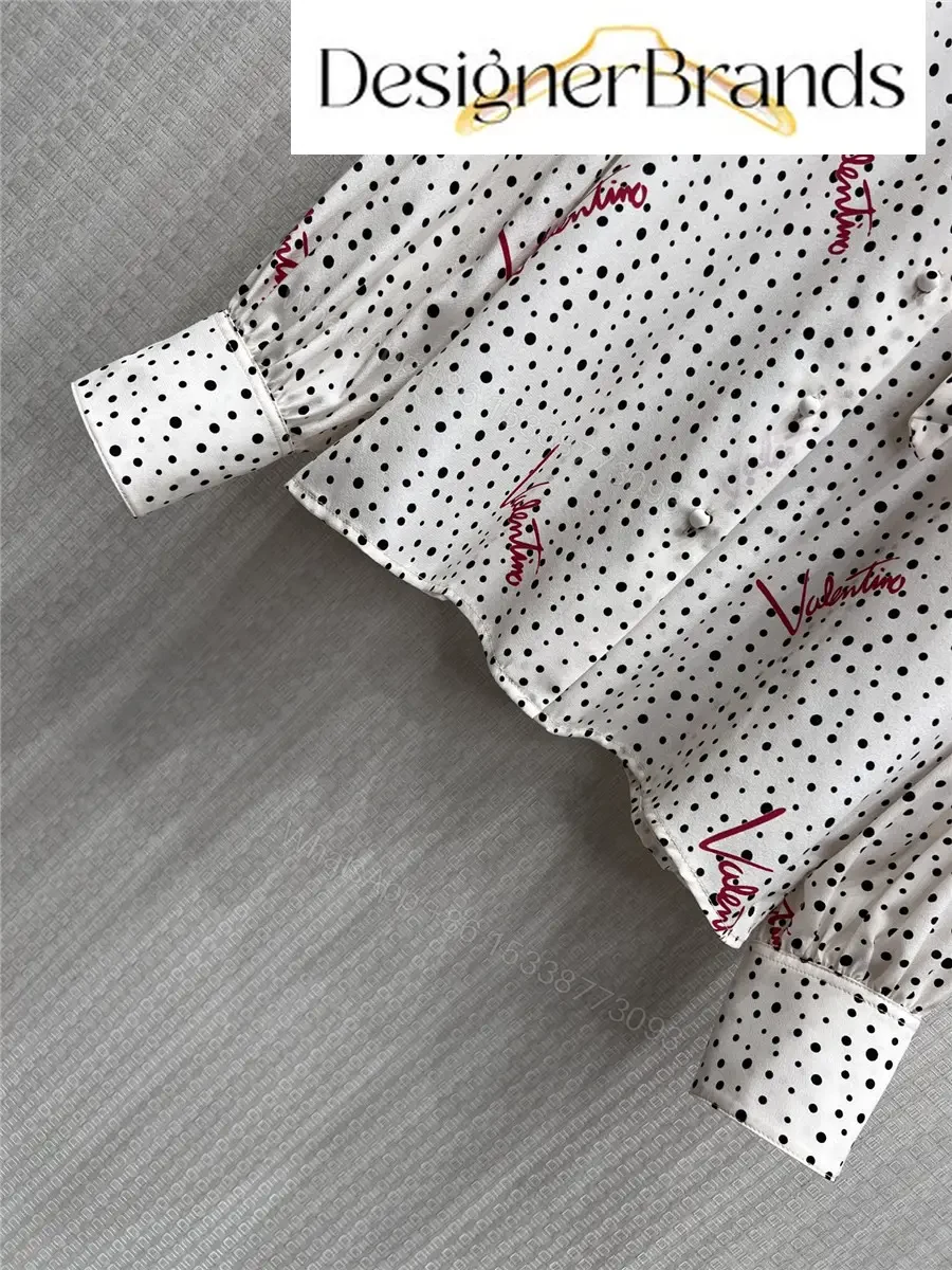 View 7 of Valentino Plus De Pois Crepe De Chine Bubble Shirt