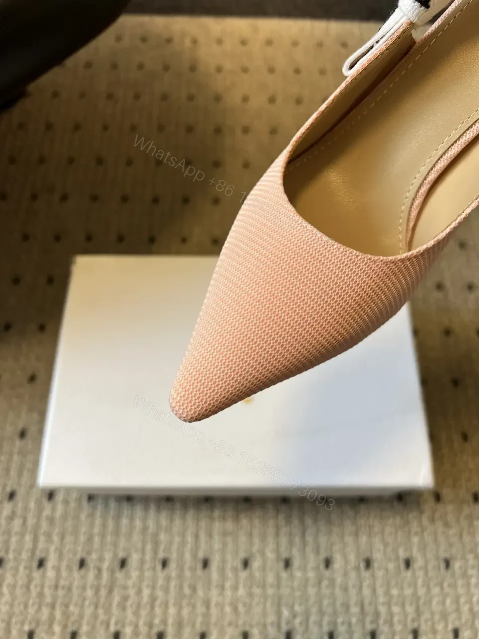 View 2 of Soft Pink Slingback Pumps with Ribbon Detail