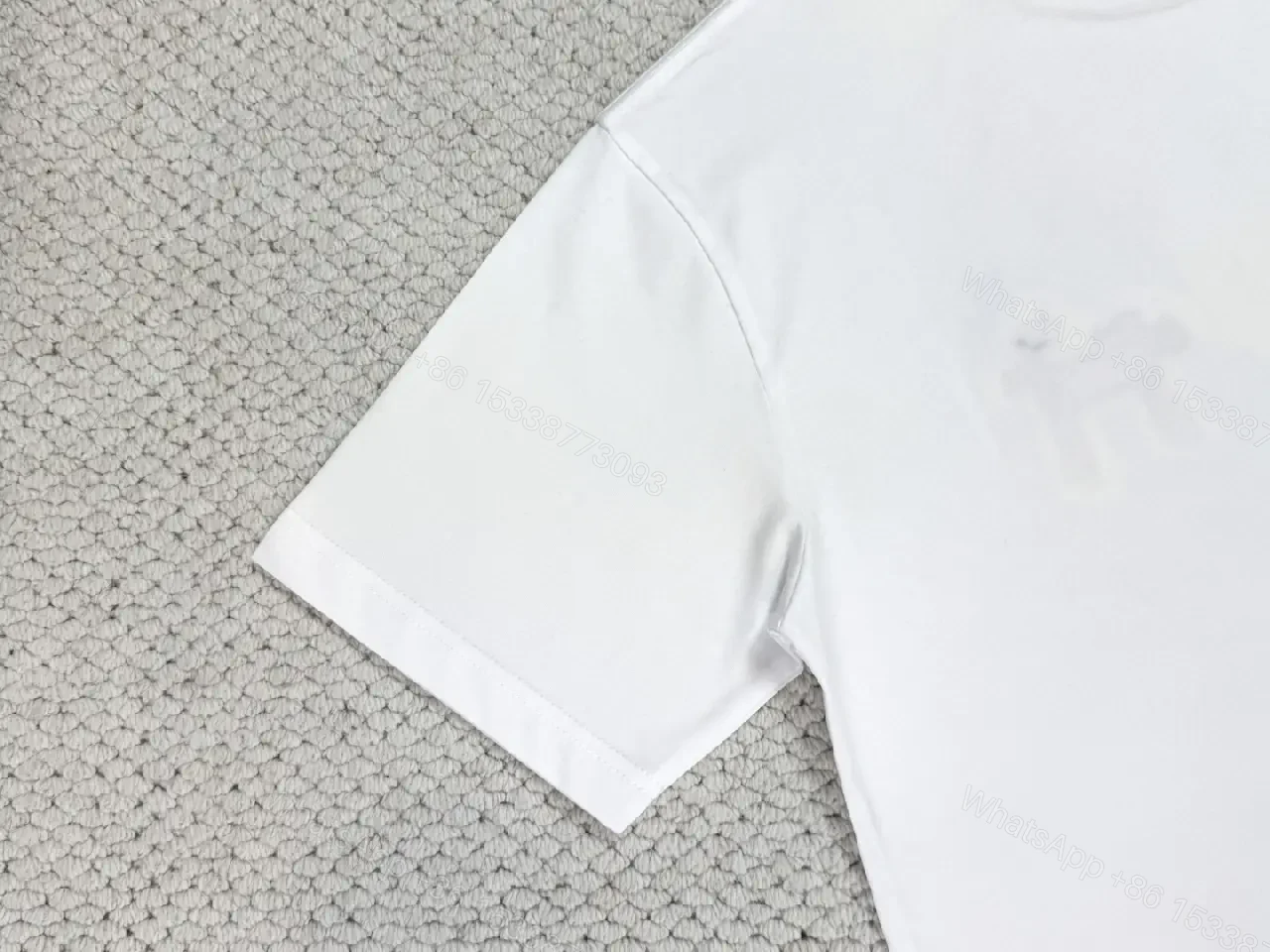View 2 of White Cotton Tee with Tiny Dior Motif, Minimal Luxury, Everyday Essential