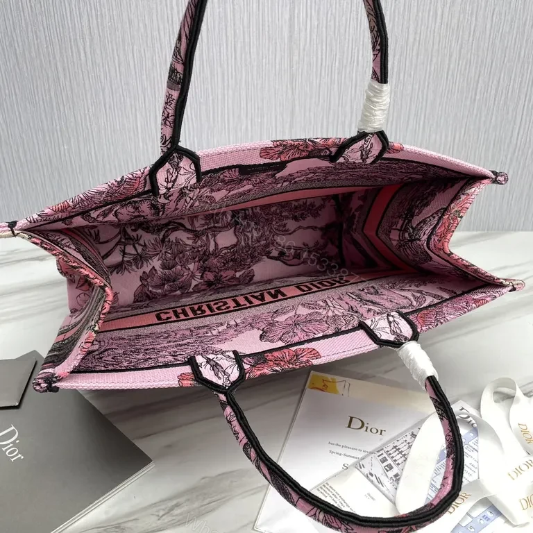View 5 of Pink Tropical Dior Tote: Signature Branding, Everyday Luxury