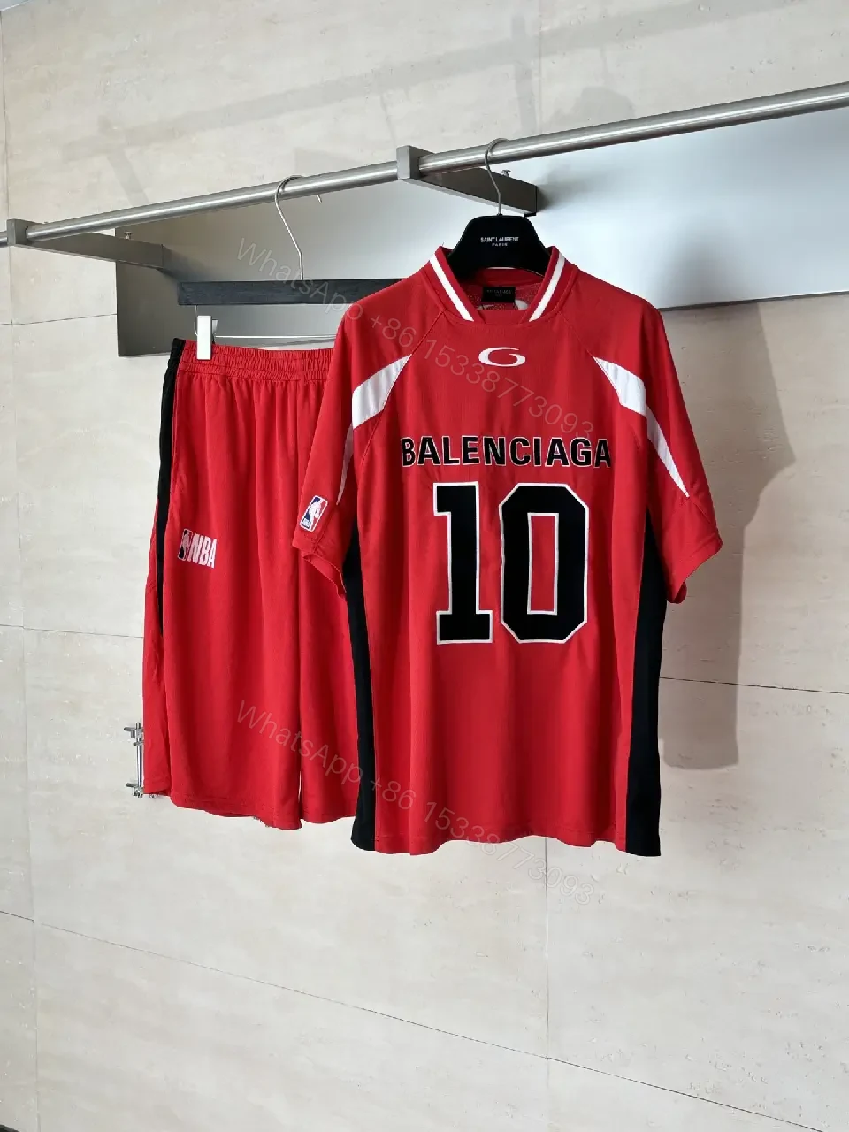 View 8 of Bold Red Jersey: Luxe Streetwear Comfort Jersey