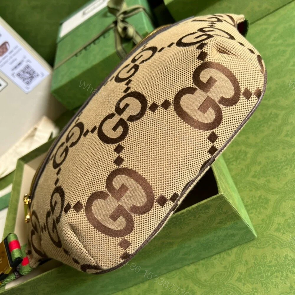 View 8 of Gucci Jumbo GG Belt Bag Camel And Ebony Jumbo GG Canvas 39cm GG 696031 UKMDG 2570