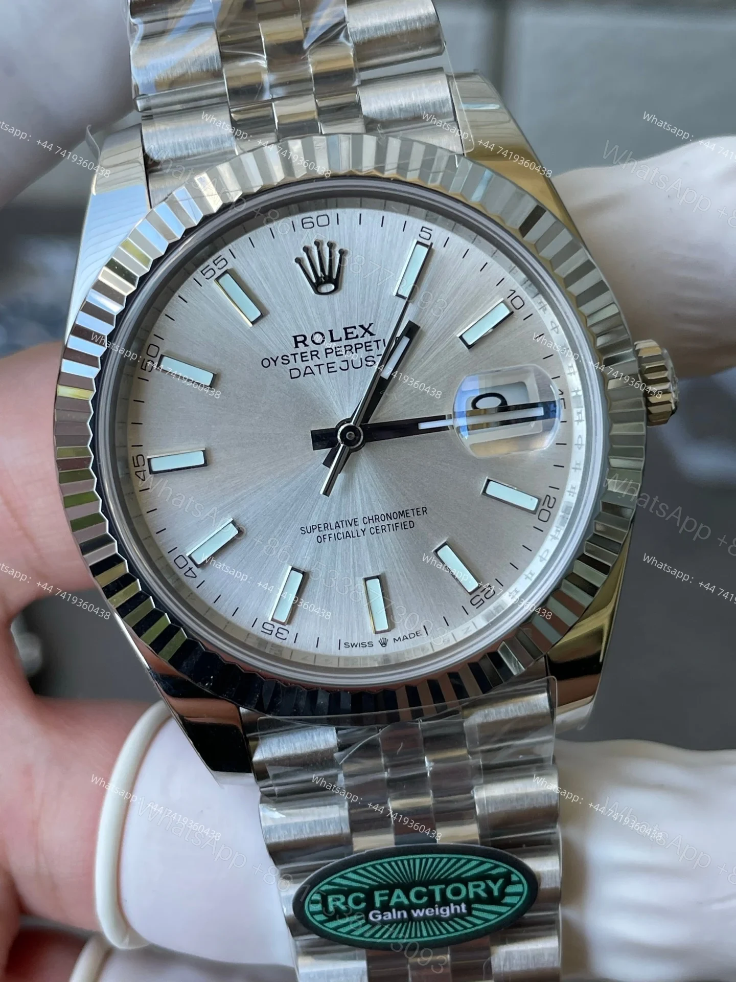 View 4 of Rolex Datejust M126334-0004 1:1 Replica Silver Dial Jubilee 41MM 3235 Movement Super Clone Watch