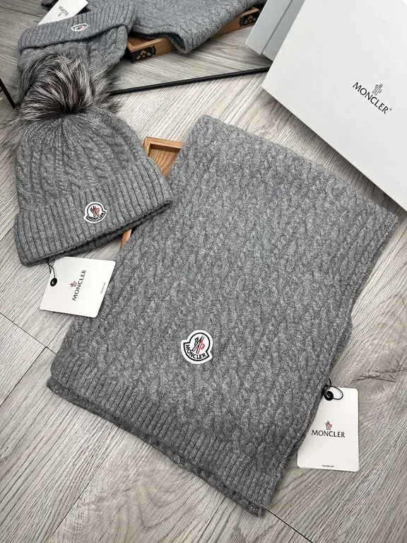 View 6 of Moncler-Inspired Cozy Cable Knit Scarf & Beanie Set