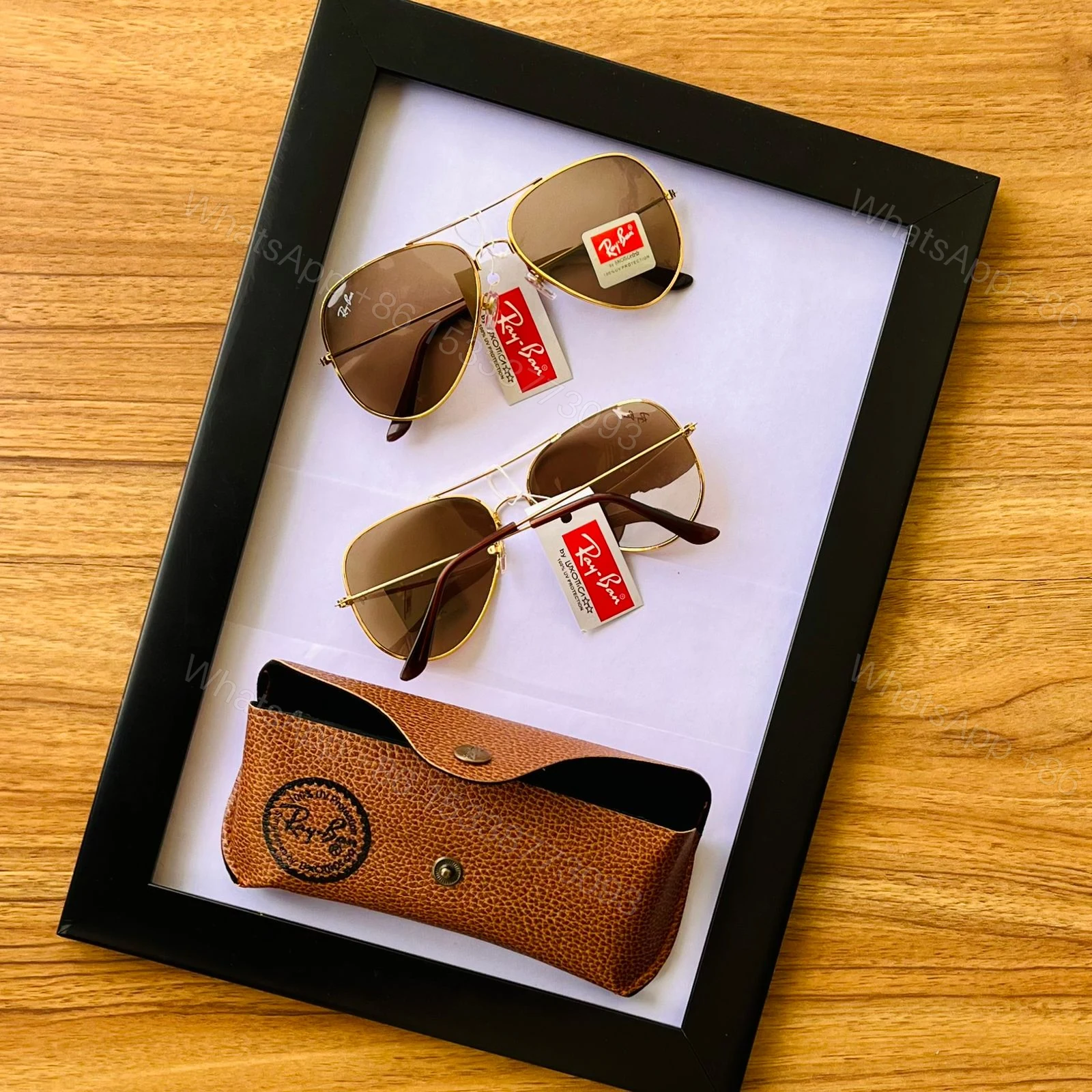 View 7 of Ray-Ban Aviator Black-Green Metal Frame