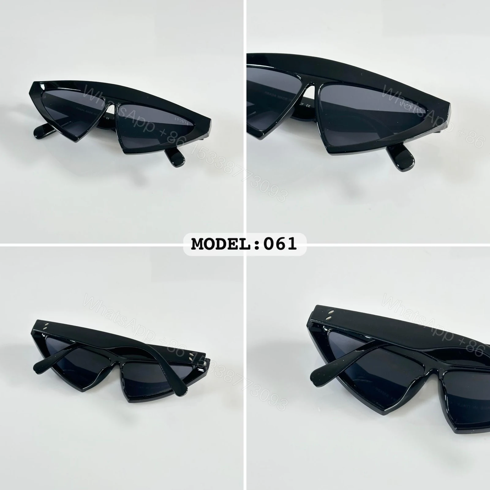 View 4 of Prada Model 061 Black Sunglasses Plastic Frame