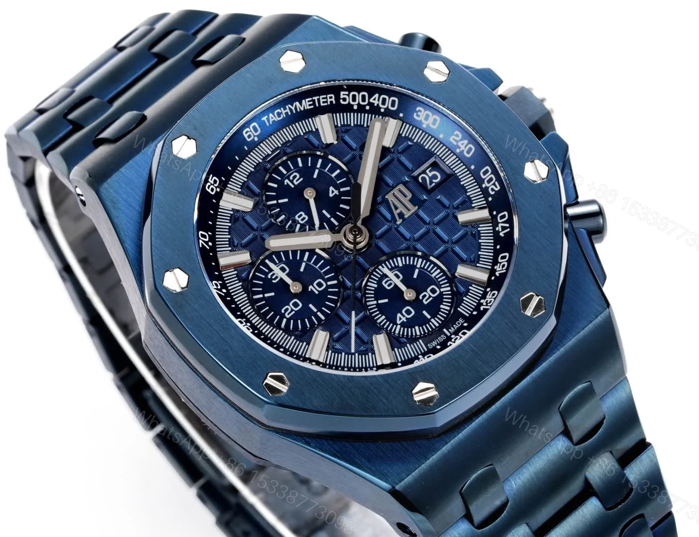 View 5 of Audemars Piguet Royal Oak Offshore Blue Replica 42MM Premium Ceramic-Style Bracelet RG-AP-OFFSHORE-BLUE-42