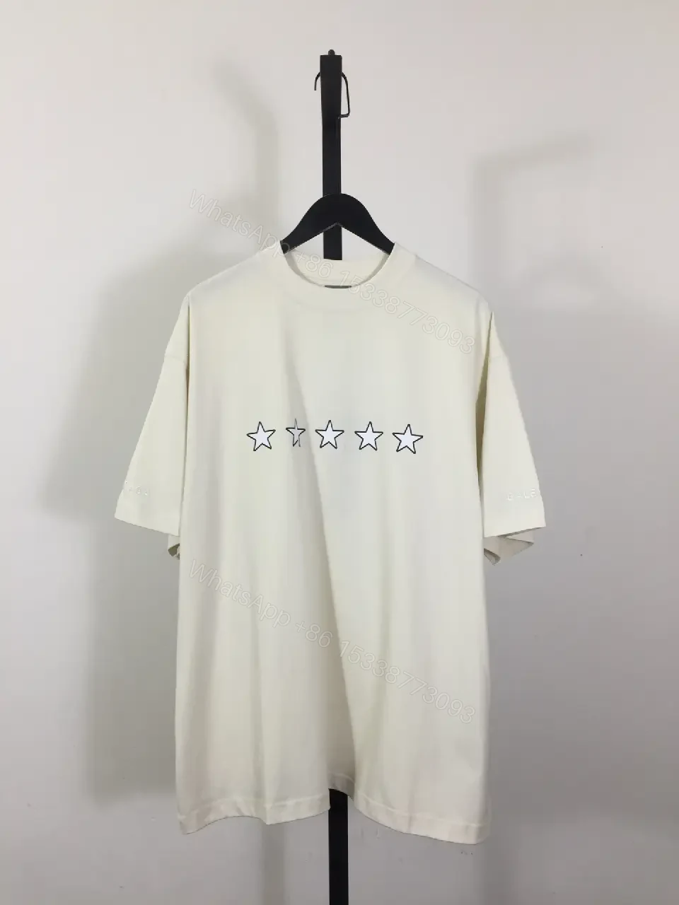 View 3 of Off-White Star-Accented Relaxed Cotton Tee