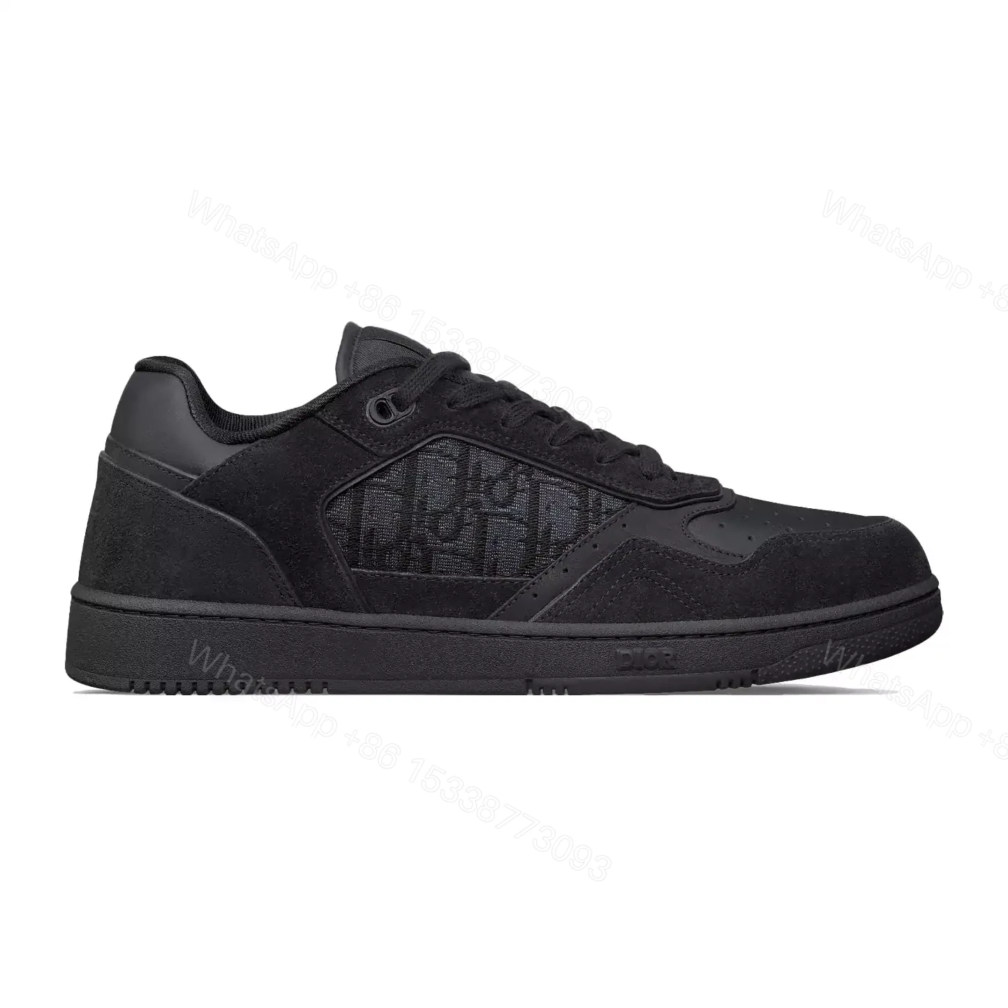 DIOR B27 UPTOWN SNEAKERS BLACK SUEDE SMOOTH CALFSKIN AND BLACK OBLIQUE JACQUARD – CD213 — view 1
