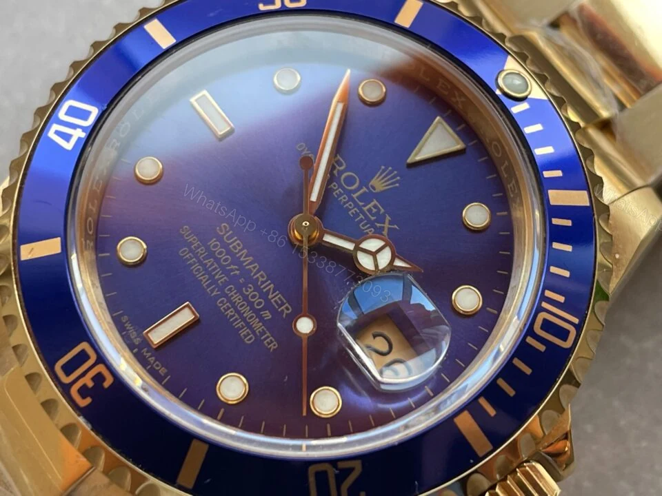 View 6 of Clean Factory 1:1 Rolex Submariner 116618 LB Best Edition Blue Ceramic YG Plated 904L Steel VS3135