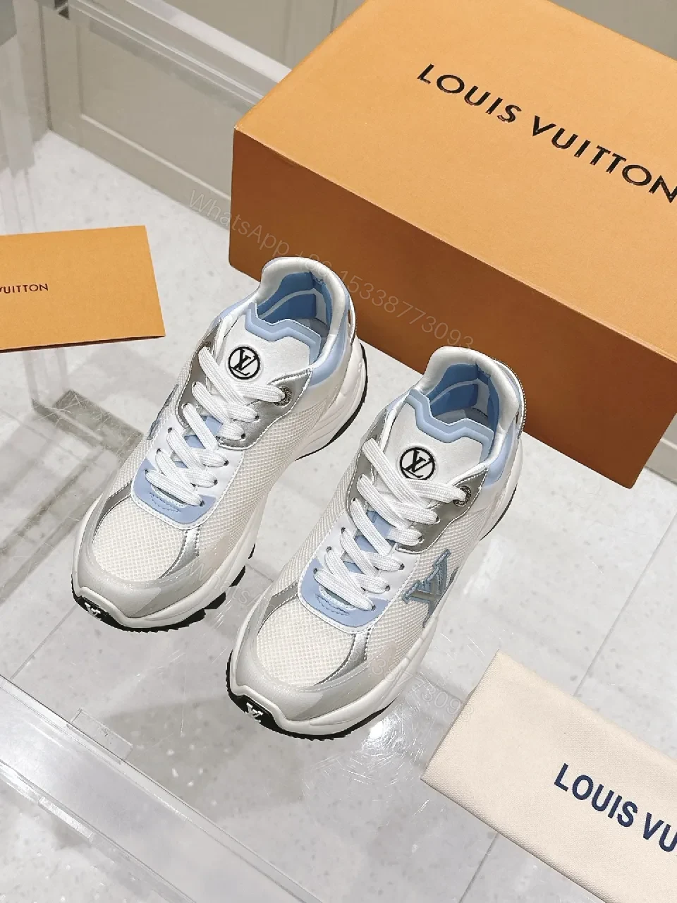 View 2 of Chunky Luxe Sneakers: Subtle Monogram, Premium Knit & Leather