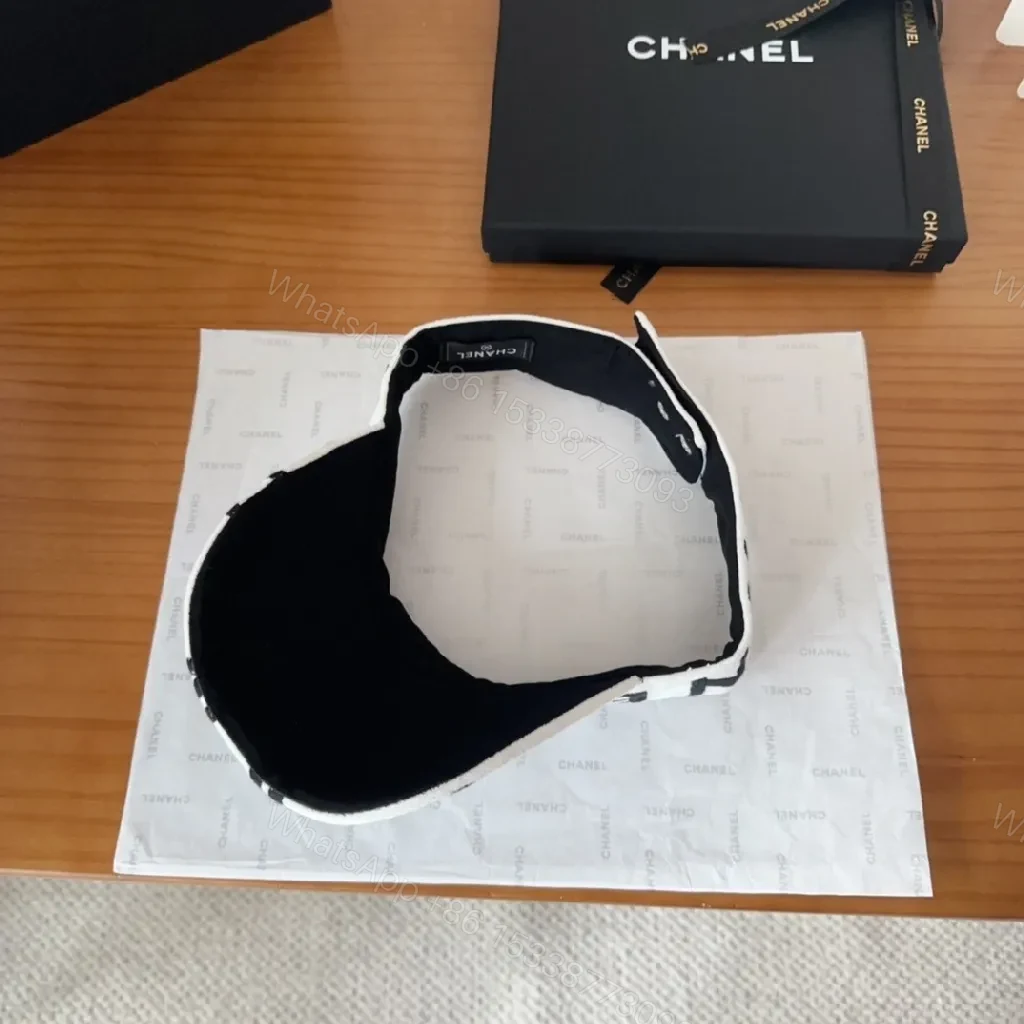 View 8 of Bold Monogram Visor: Luxe Black & White Streetwear Cap