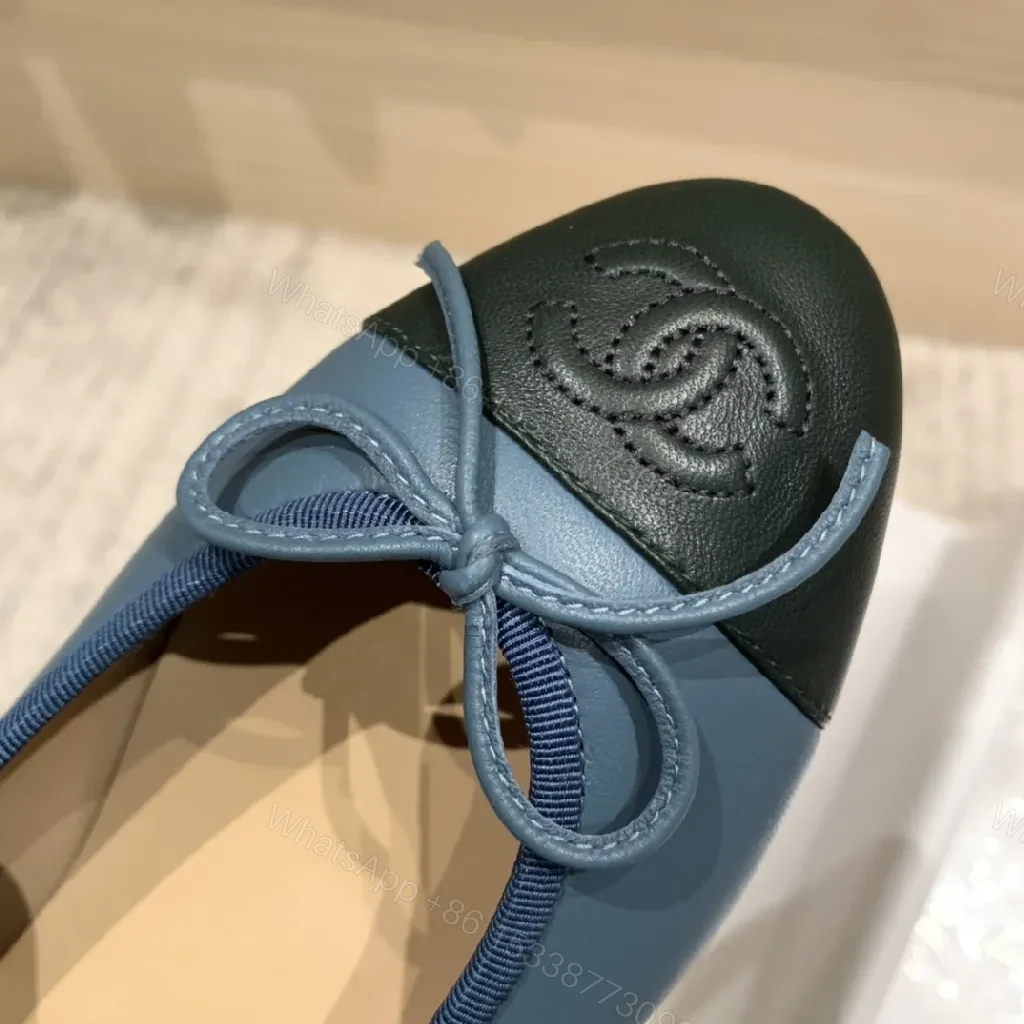 View 2 of Teal & Black Ballet Flats: Subtle Luxury, All-Day Comfort