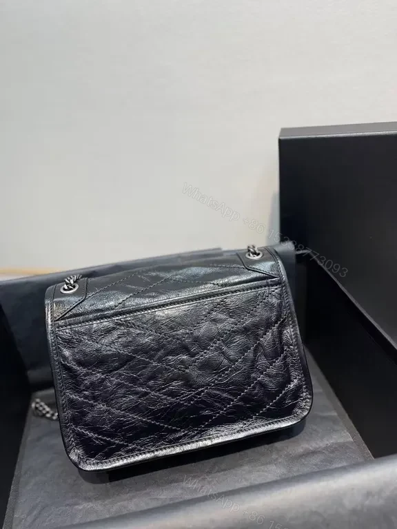 View 2 of Chic Quilted Leather Crossbody Bag with YSL Hardware