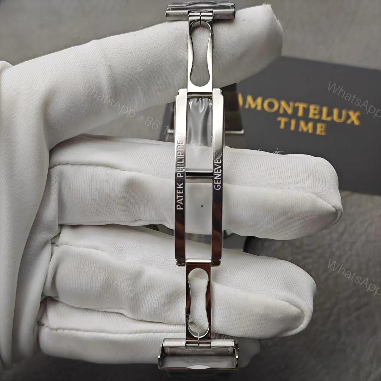 View 5 of Replica Patek Philippe Nautilus Black Strap Stainless Steel Watch 5726A-001