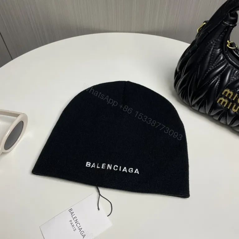 Subtle Luxury Beanie: Premium Knit, Discreet Balenciaga Logo Beanie — view 1