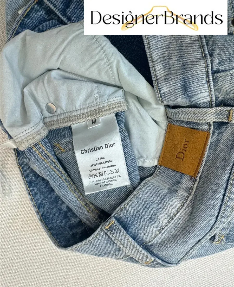 View 9 of Dior Light Blue Wide-Leg Embroidered Jeans