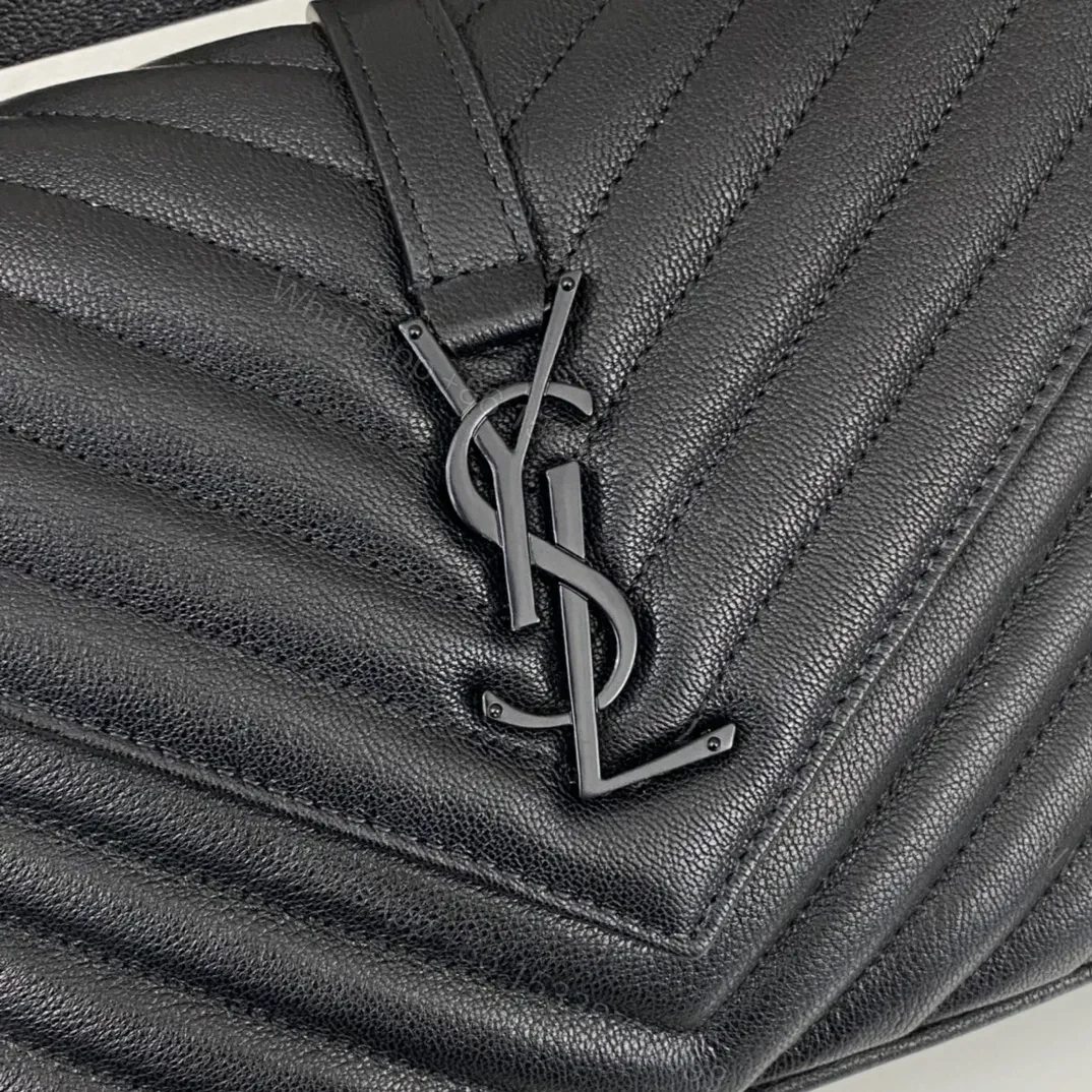View 2 of Saint Laurent medium College leather cross body bag In Black