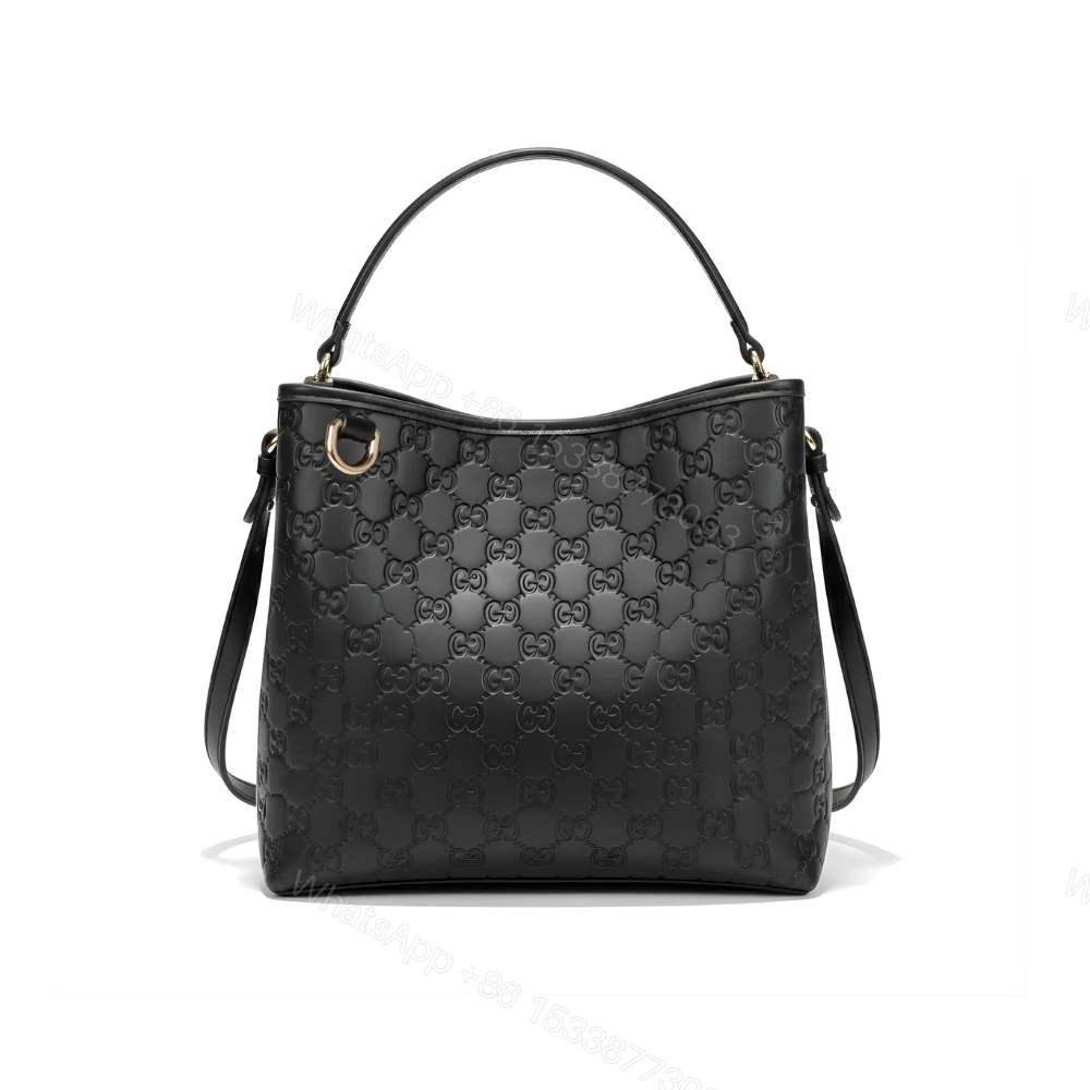 Gucci GG Emblem Small Bucket Bag Black 25Cm — view 1