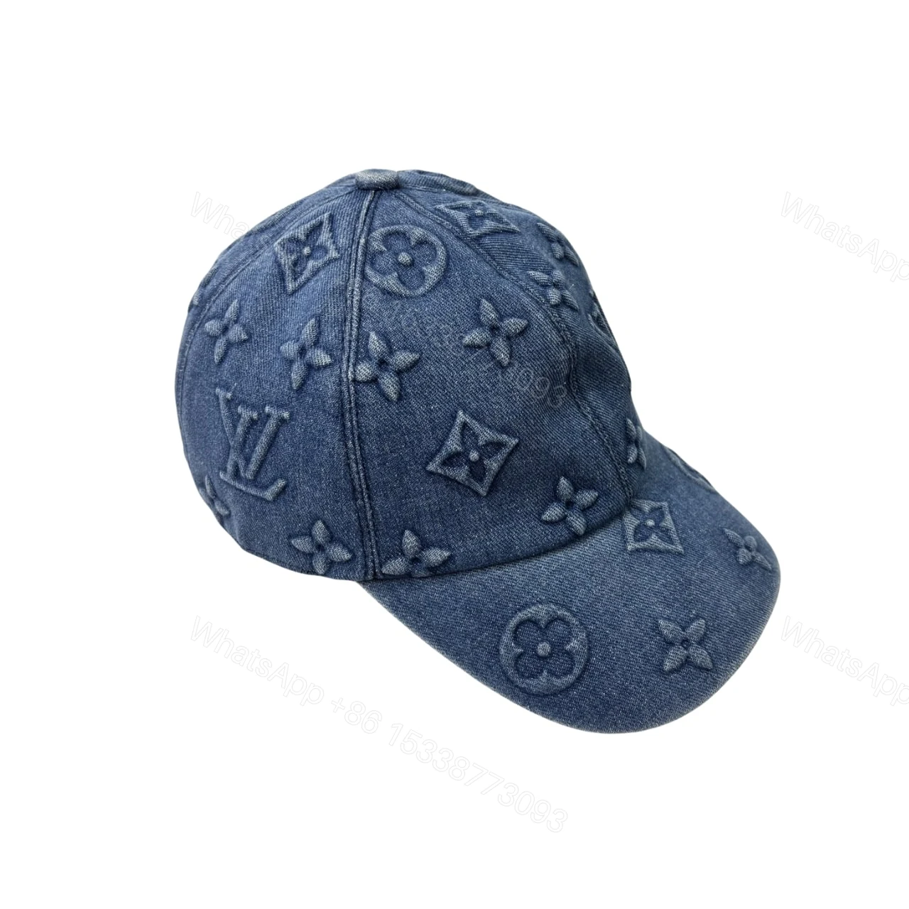 LOUIS VUITTON MONOGRAM DENIM BASEBALL CAP IN BLUE — view 1