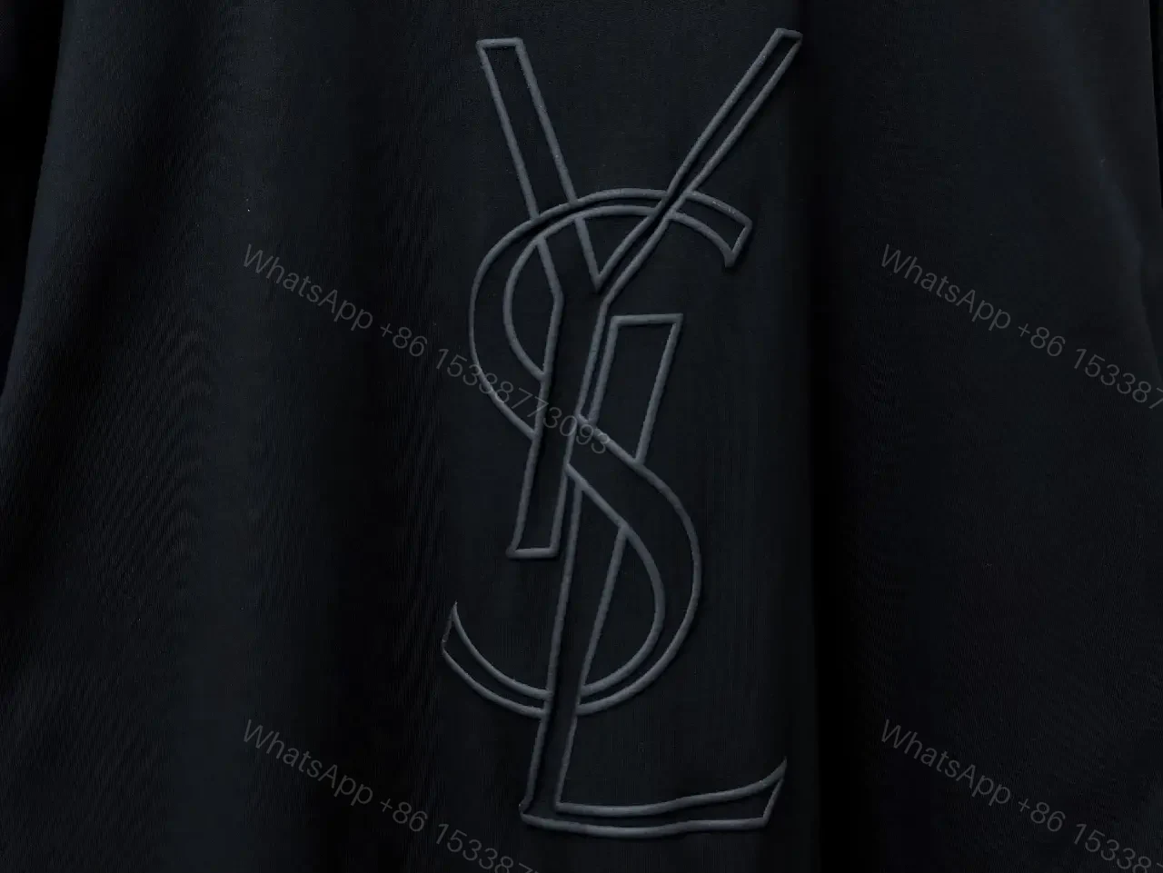 View 9 of Black Knit Tee, Subtle Logo, Oversized Comfort + Luxury Finish