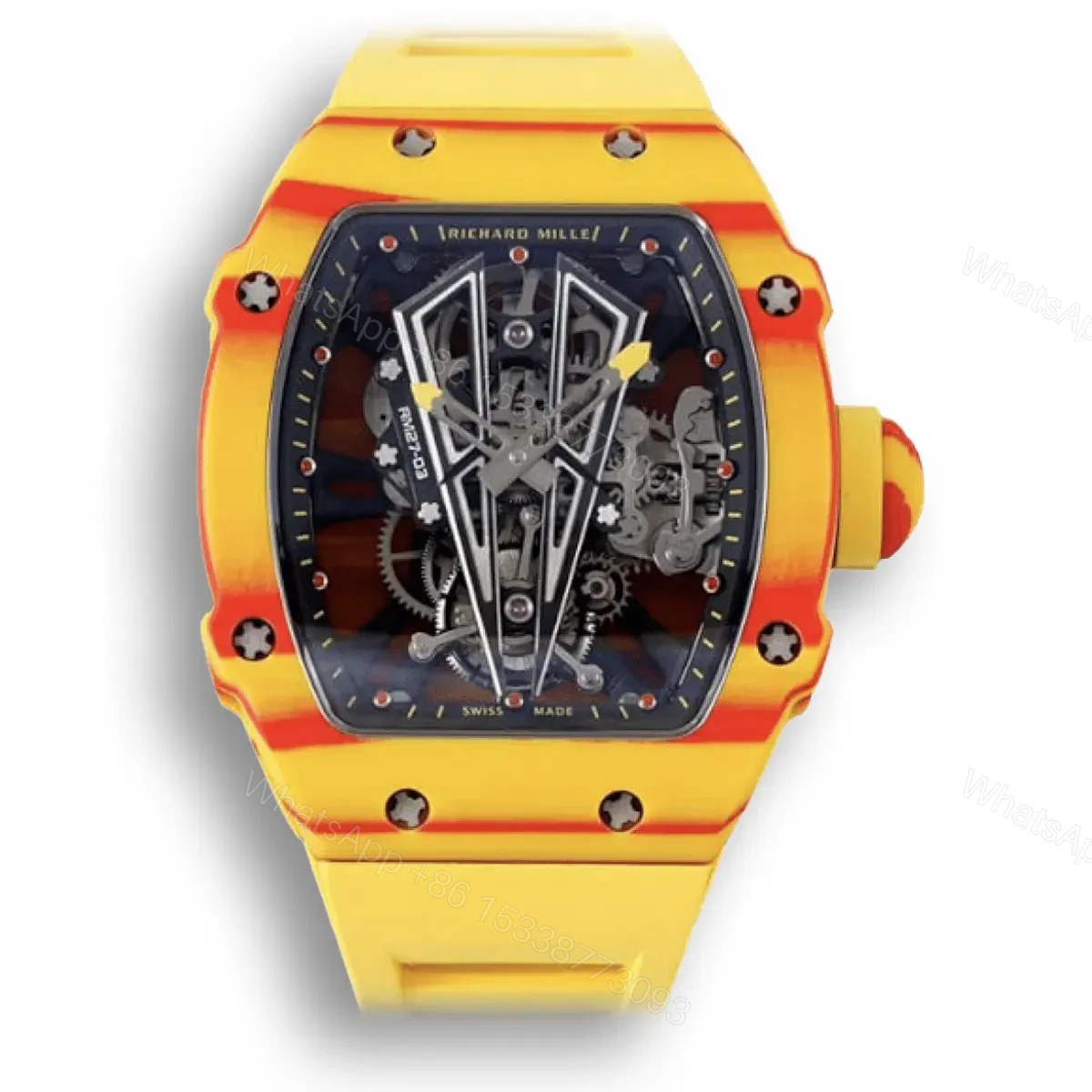 Replica RM 27-03 Rafael Nadal Tourbillon Yellow Rubber Strap — view 1