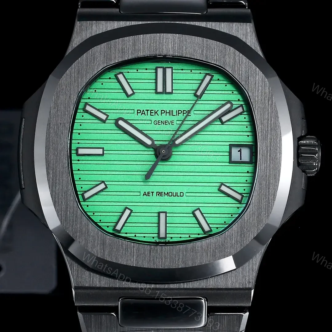View 3 of Patek Philippe Green Black Nautilus Watch Ceramic Bracelet Ultimate 40MM PP-NAU-GRN-BLK-CER40-V2