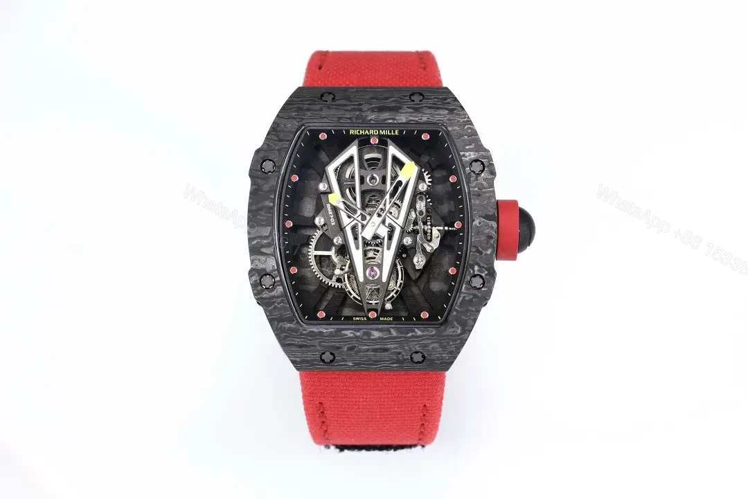 Richard Mille RM27-03 Ultra-Light Tourbillon Watch – Black Carbon Fiber Case, Red Rubber Strap, Spanish Matador Design — view 1