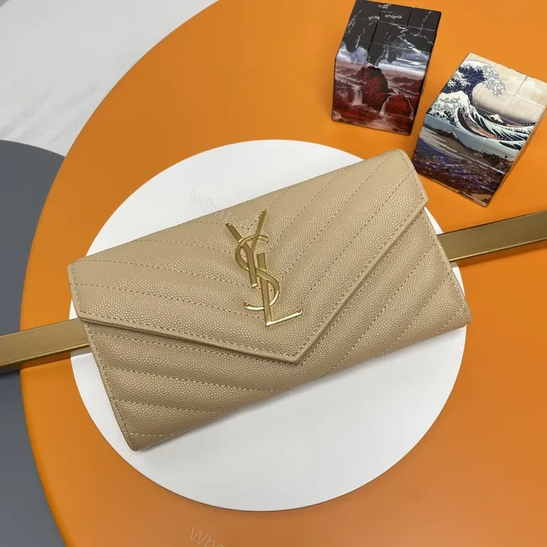 Chic Quilted Envelope Bag with Gold YSL Monogram - Luxury Crossbody — view 1