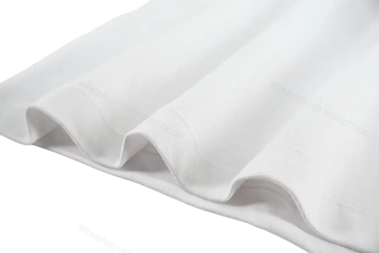 View 7 of Lux White Cotton Minimal Tee with Subtle Chest Logo