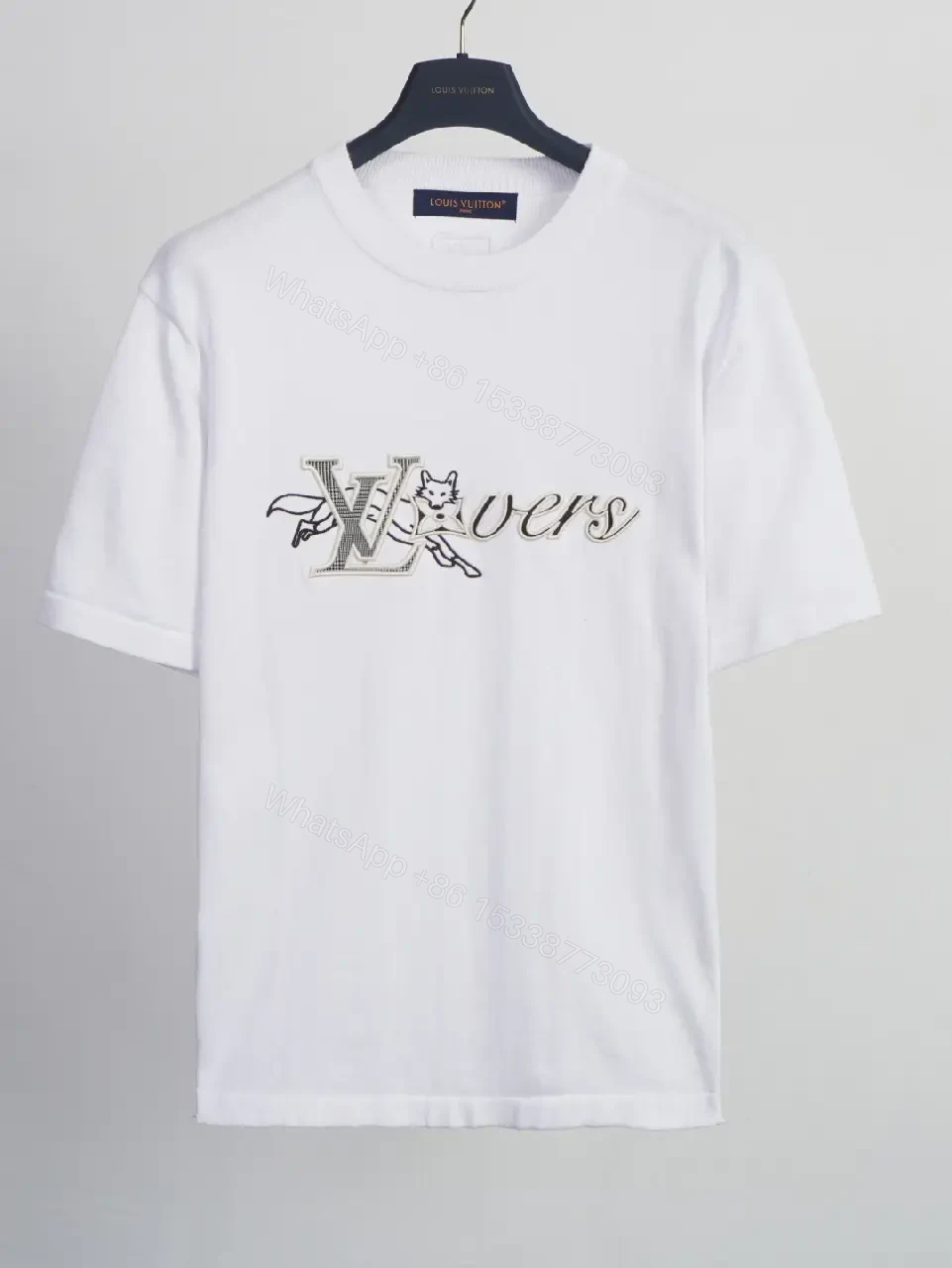White Cotton Tee + Embroidered Logo + Modern + Luxe Detailing + T-Shirt — view 1