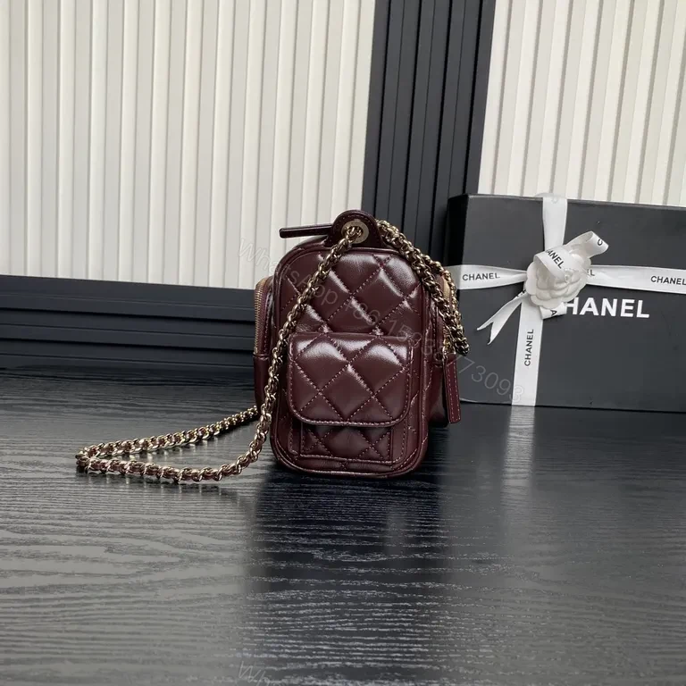 View 5 of Chic Burgundy Quilted Crossbody: Luxury Everyday Bag